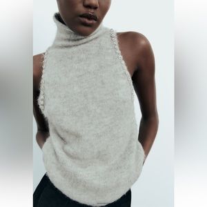 Zara Sleeveless Jewel Knit Top